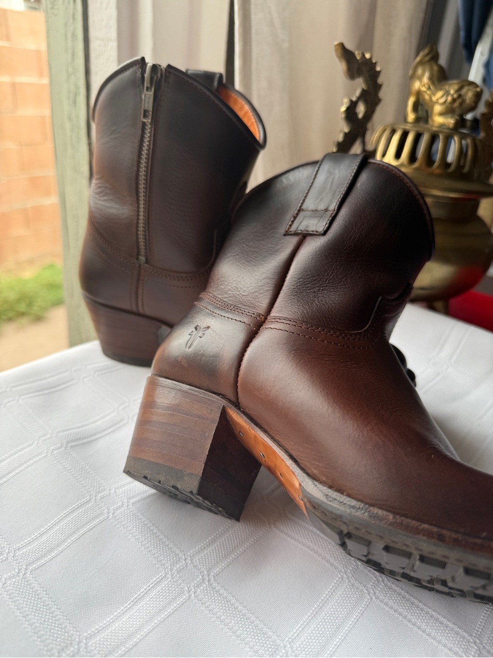 Frye Billy Inside Zip Booties | Dark Brown | Women's Size 6M